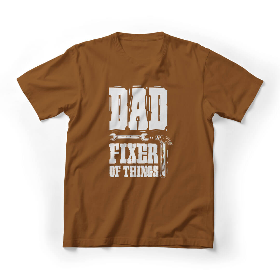 Dad Fixer Of Things Father's Day Graphic Tee - Brown