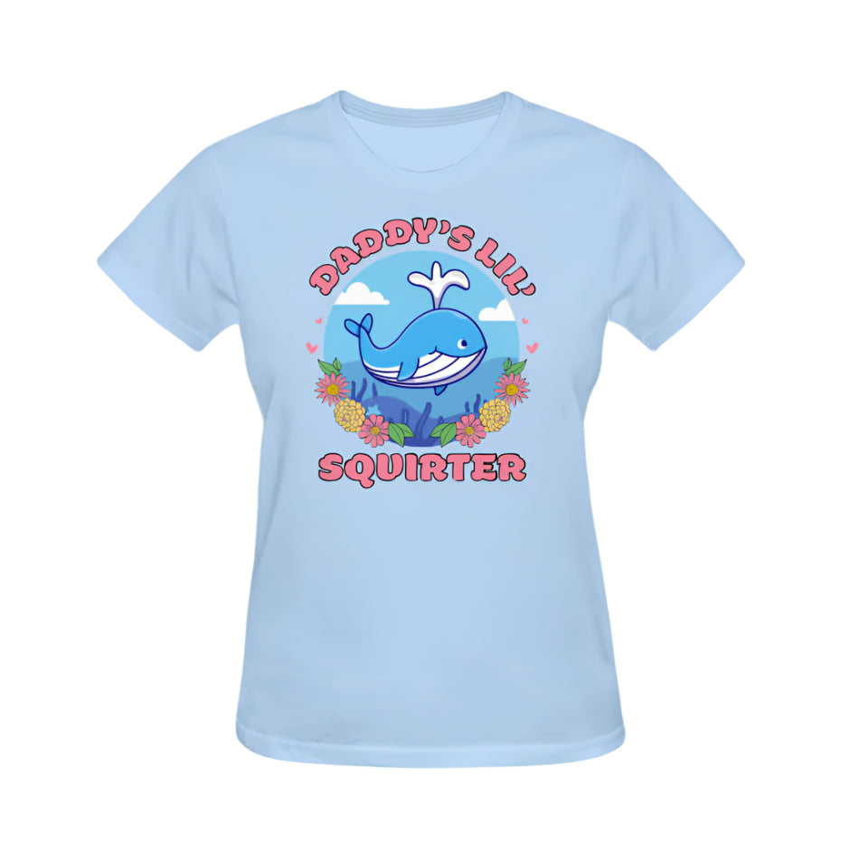 Daddy's Lil' Squirter Adult Humor Graphic Tee - Baby Blue