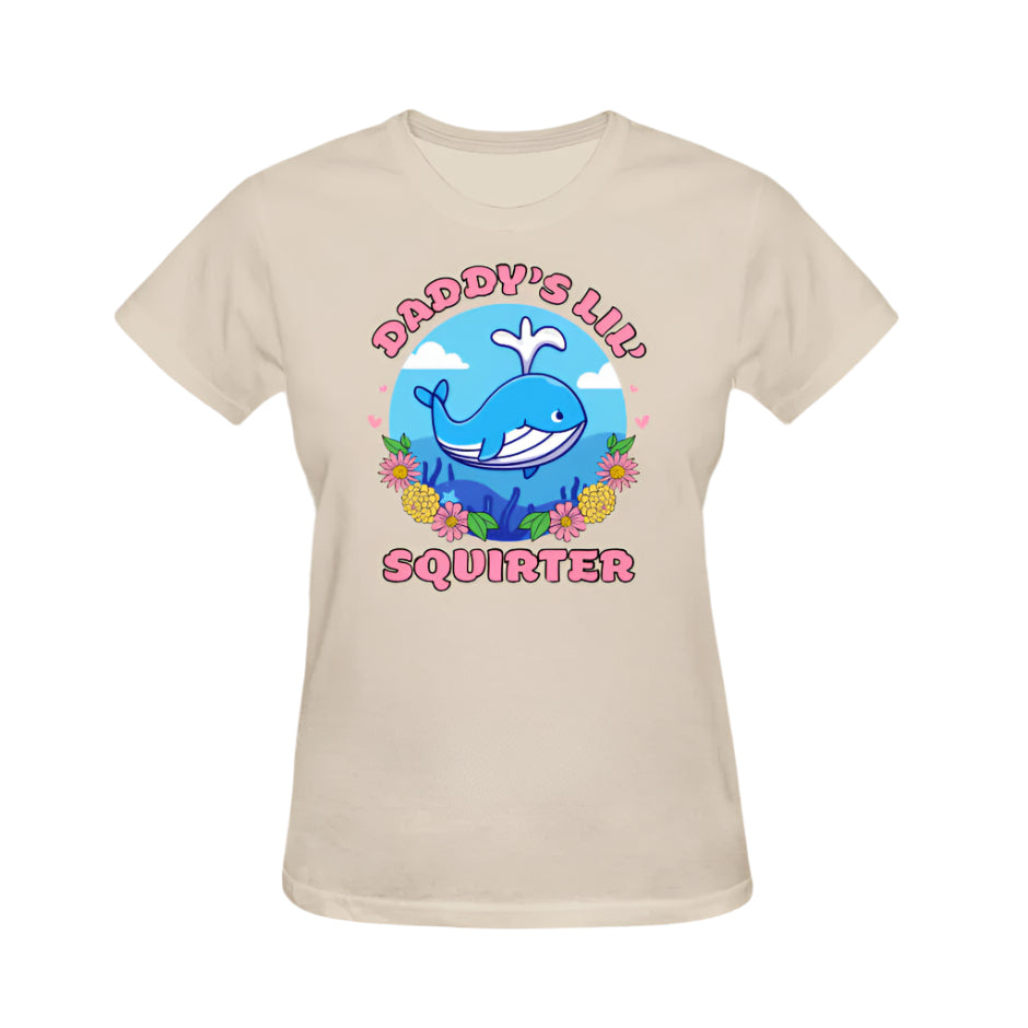 Daddy's Lil' Squirter Adult Humor Graphic Tee - Beige