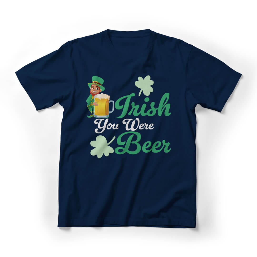 Irish You Were Been St. Patrick's Day Graphic Tee - navy