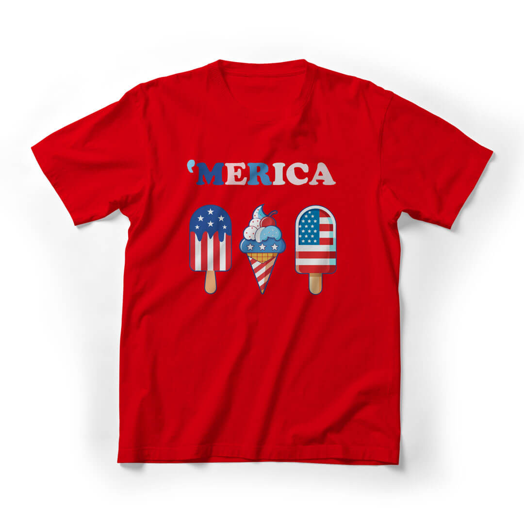 ‘Merica Independence Day Graphic Tee - Red