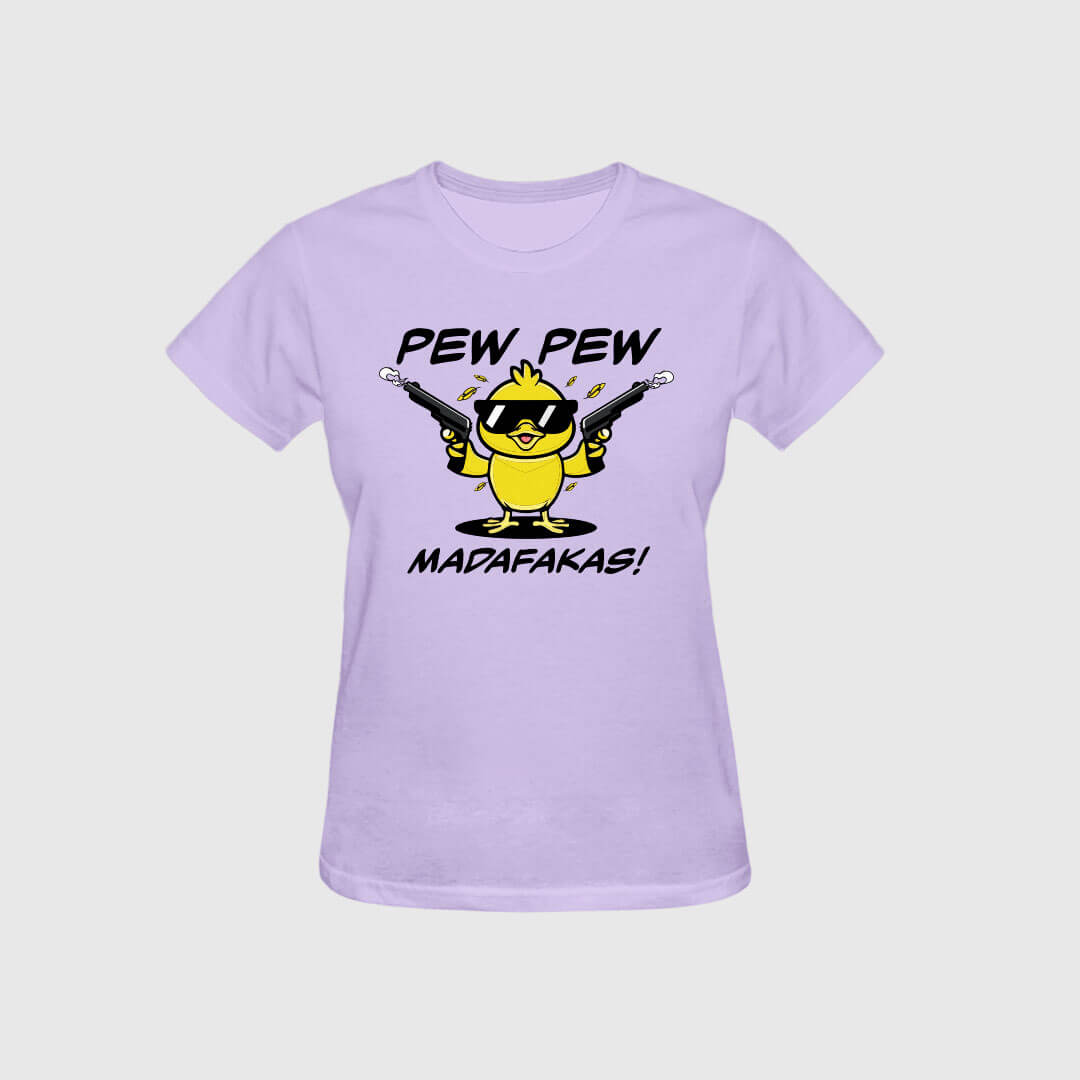 Pew Pew Madafakas Graphic Tee - women - lavender