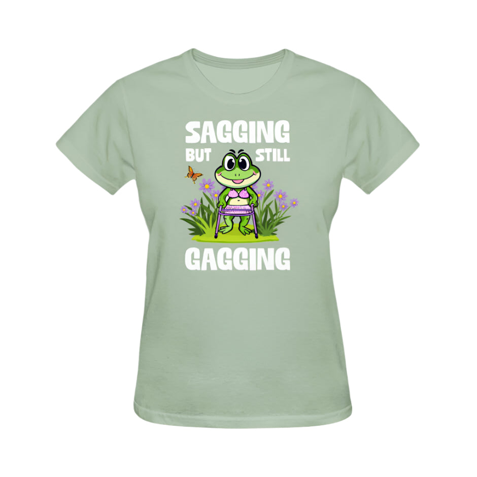 Sagging Still Gadding Graphic Tee - Sage Green