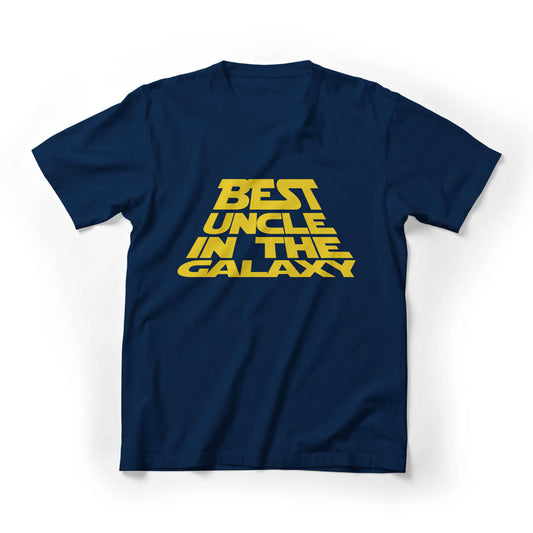 Best Uncle In The Galaxy Funny Graphic Tee - Navy