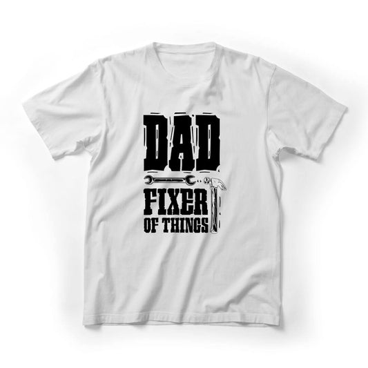 Dad Fixer Of Things Father's Day Graphic Tee - White