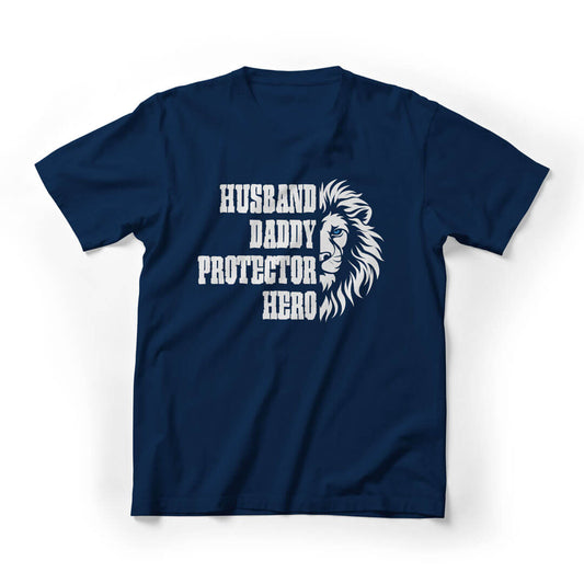 Daddy Lion Father's Day Graphic Tee - Navy