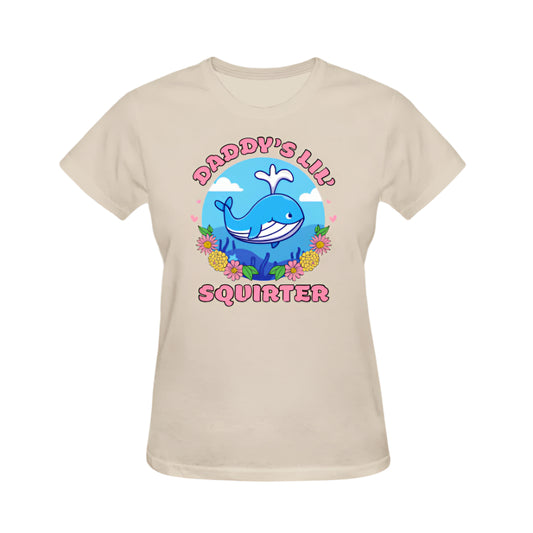 Daddy's Lil' Squirter Adult Humor Graphic Tee - Beige