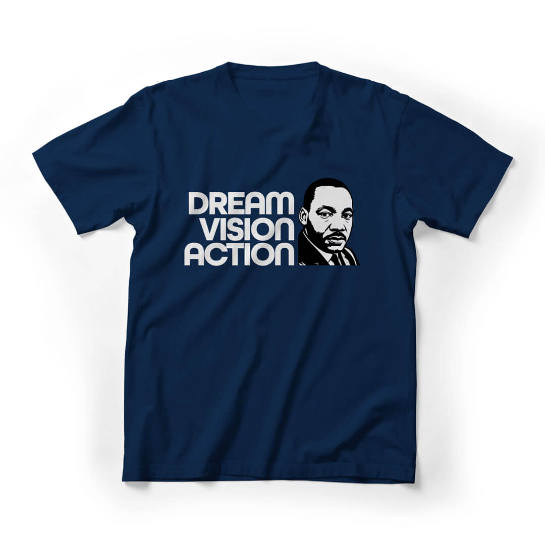 Dream, Vision, Action MLK Graphic Tee - Navy