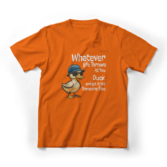 Duck it Quirky Graphic Tee - Orange
