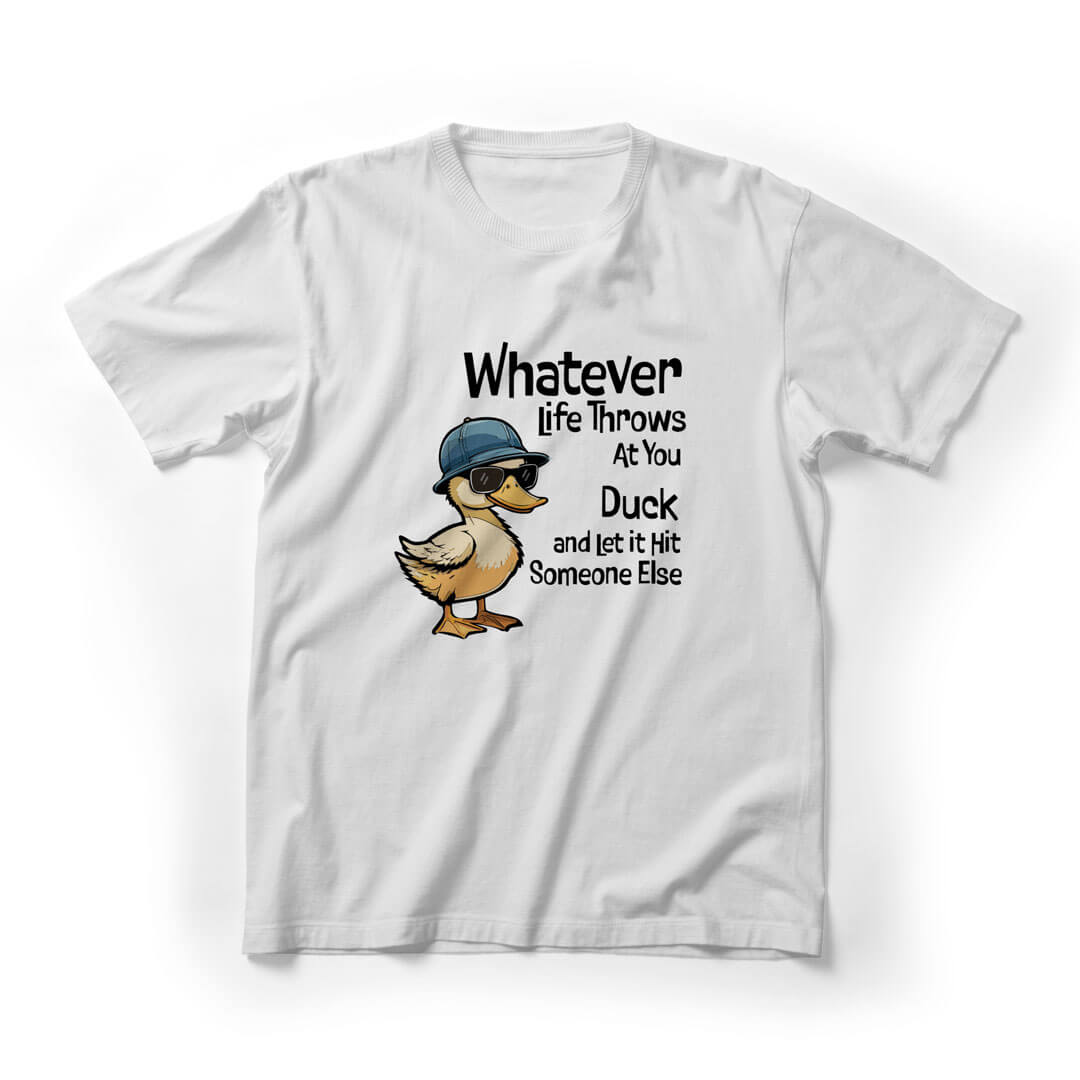 Duck it Quirky Graphic Tee - White