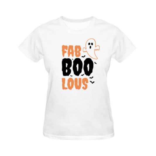 FabBooLous Halloween Graphic Tee - White