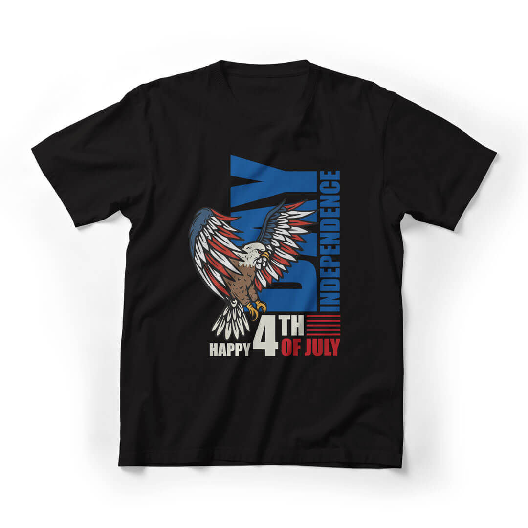 Happy 4th Of July Independence Day Graphic Tee - black