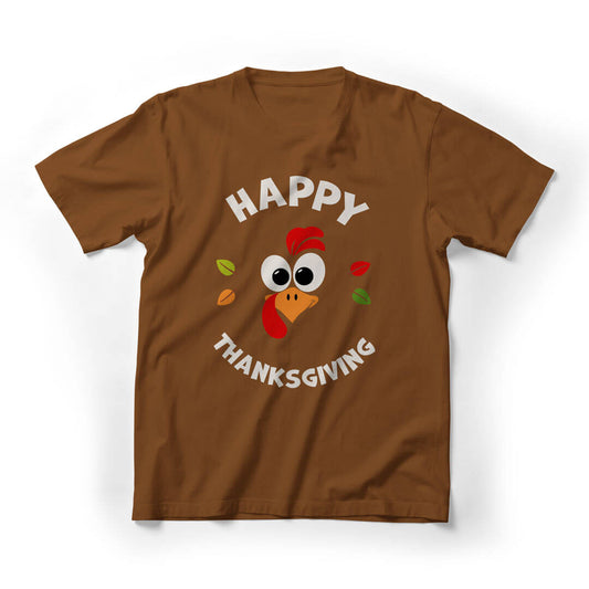 Happy Thanksgiving Graphic Tee - brown