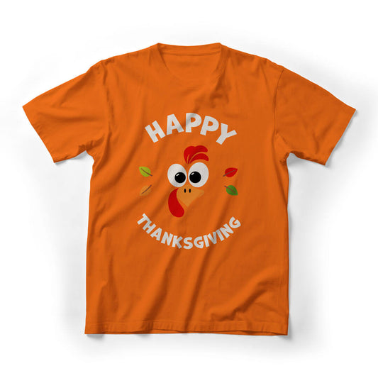 Happy Thanksgiving Graphic Tee - orange