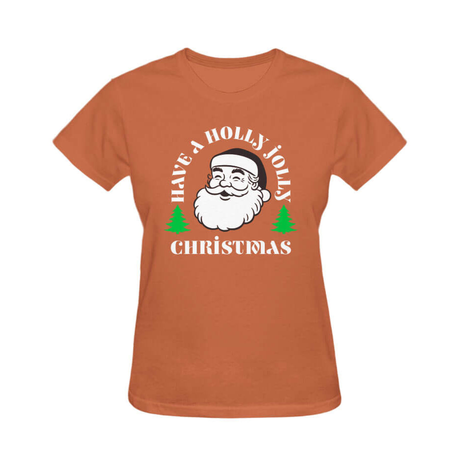 Holly Jolly Christmas Graphic Tee - Rust