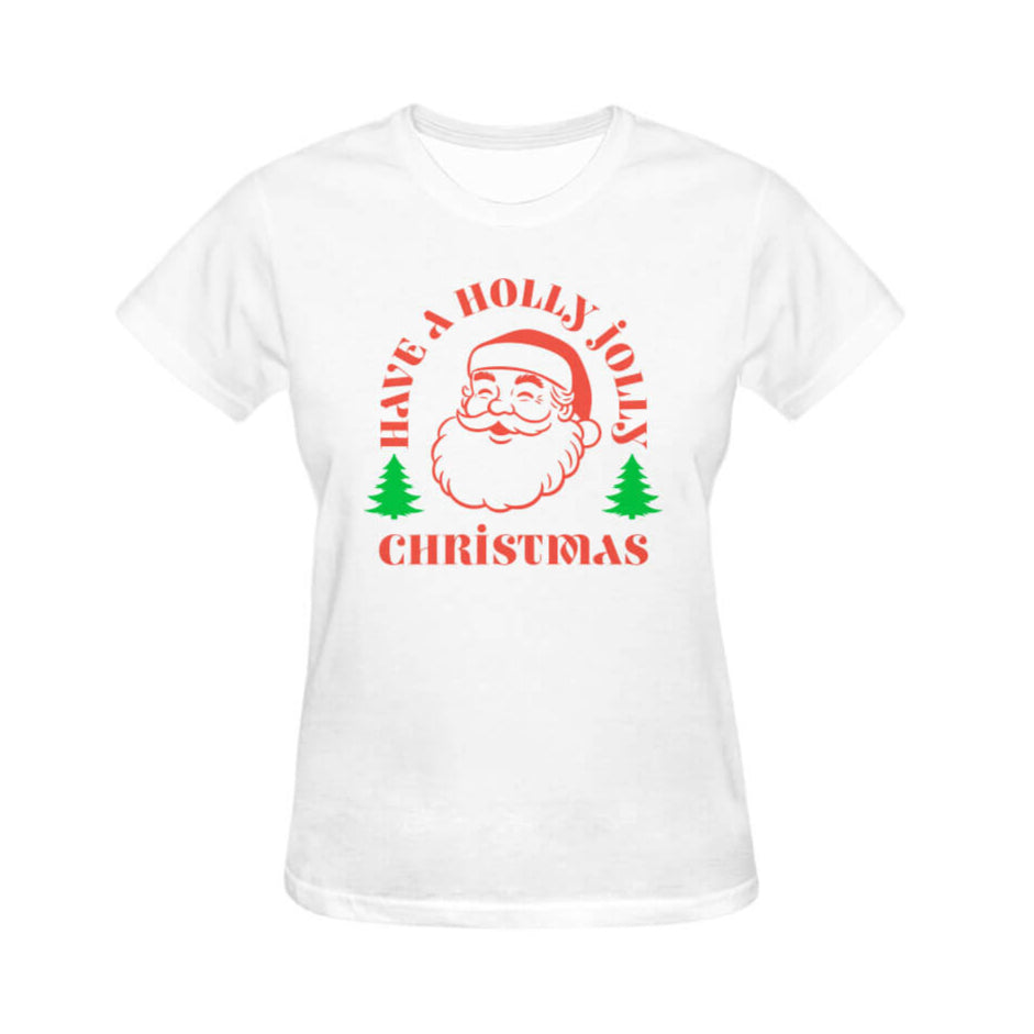 Holly Jolly Christmas Graphic Tee - White
