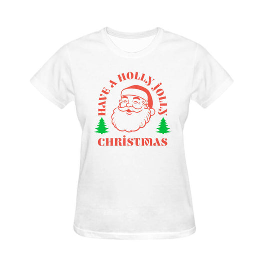 Holly Jolly Christmas Graphic Tee - White