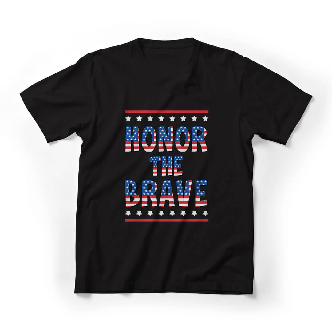 Honor The Brave Memorial Day Graphic Tee - Black