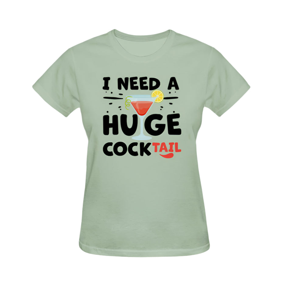 I Need A Huge Cocktail Graphic Tee - Sage Green