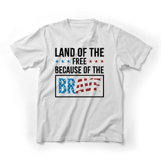 Land Of Free Memorial Day Graphic Tee - White