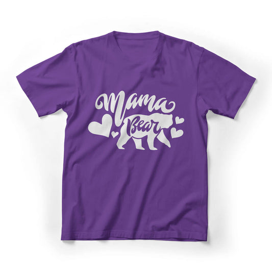 Mama Bear Mother's Day Graphic Tee - Purple