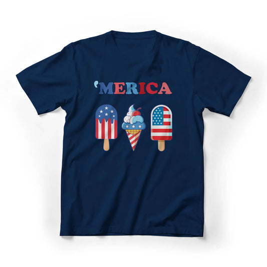 ‘Merica Independence Day Graphic Tee - Navy