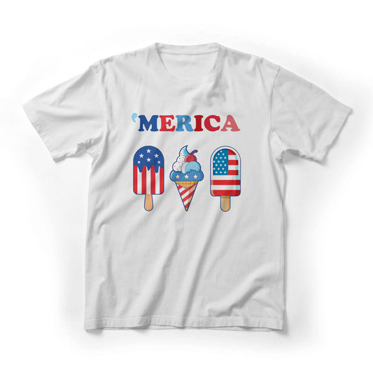 ‘Merica Independence Day Graphic Tee - White