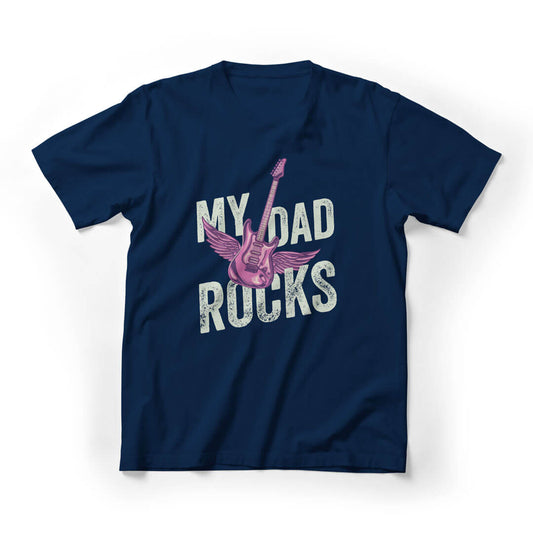 My Dad Rocks Father's Day Graphic Tee - Navy