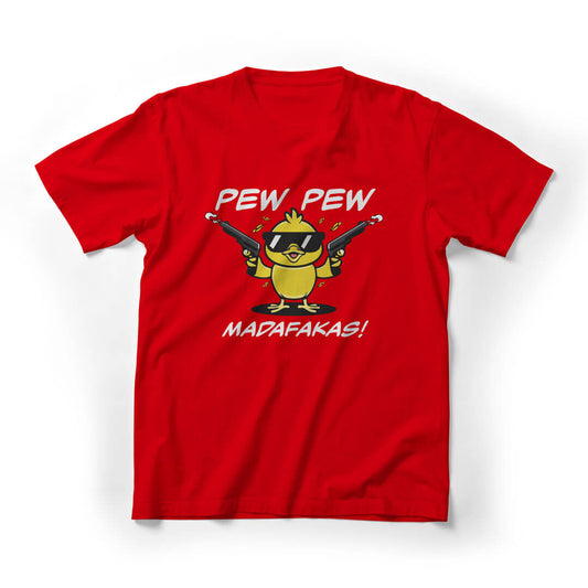 Pew Pew Madafakas Graphic Tee - men - red