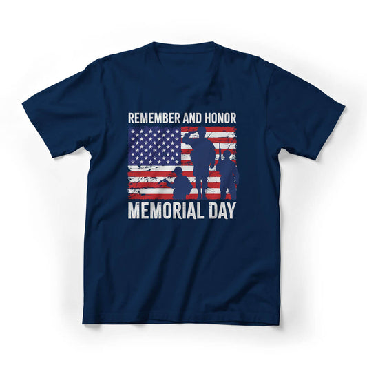 Remember & Honor Memorial Day Graphic Tee - Navy
