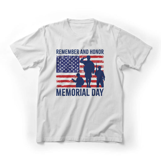 Remember & Honor Memorial Day Graphic Tee - White