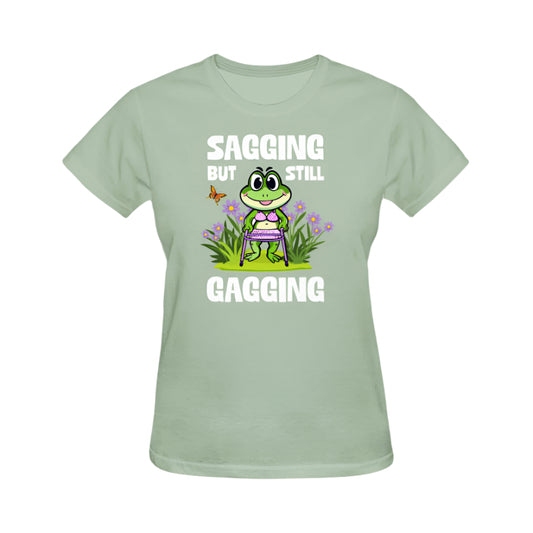 Sagging Still Gadding Graphic Tee - Sage Green
