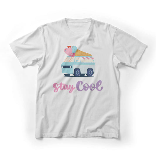 Stay Cool Summer Graphic Tee - White