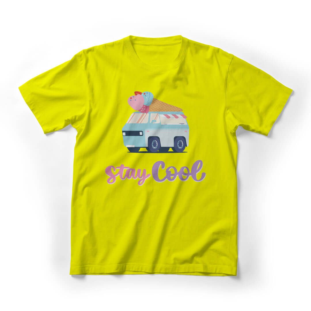Stay Cool Summer Graphic Tee - Yellow