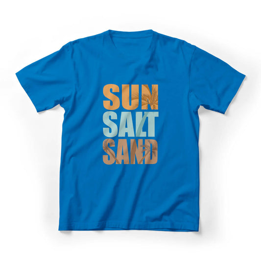 Sun Salt Sand Beach Graphic Tee - Brown - Blue
