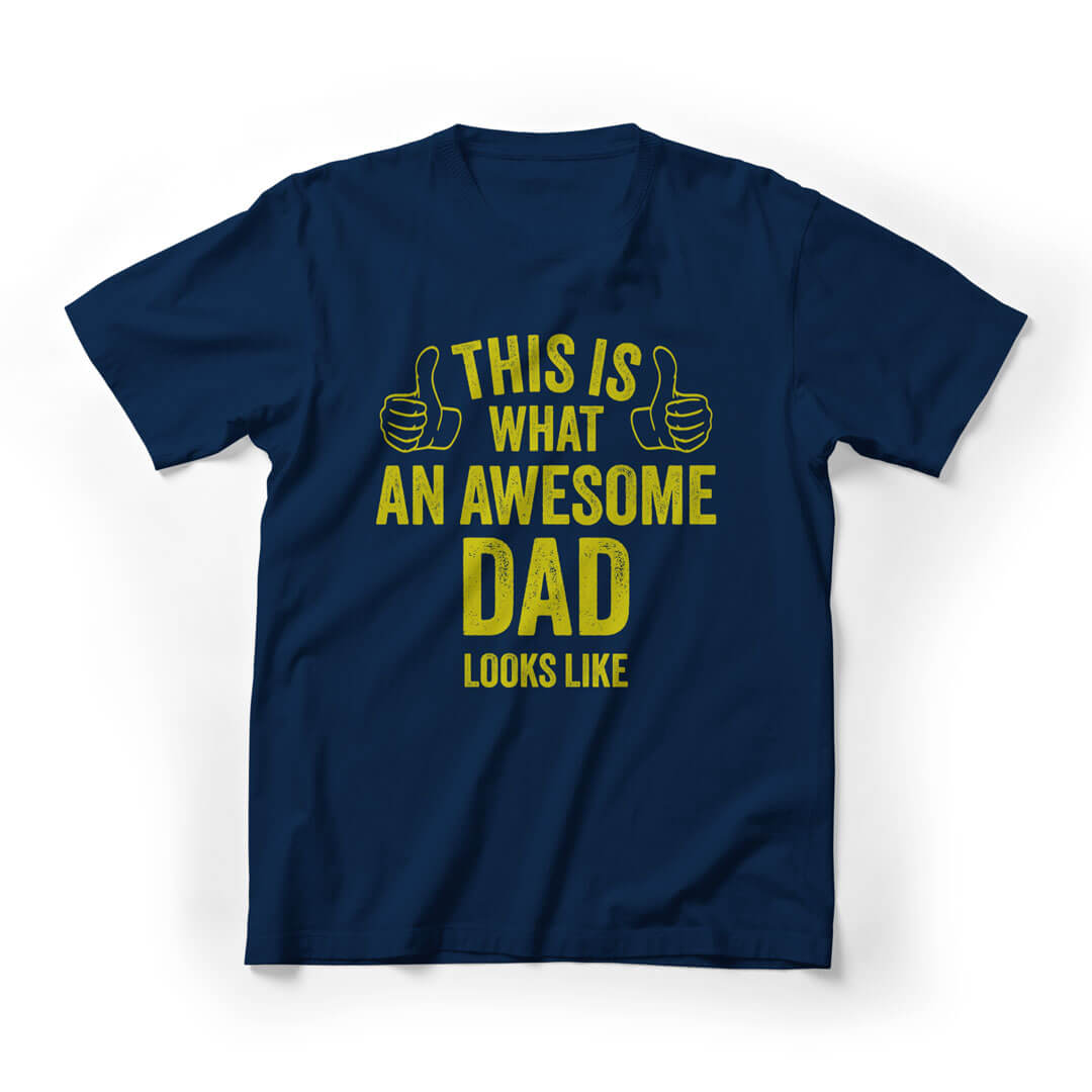This is What An Awesome Dad Look Like Graphic Tee - Navy