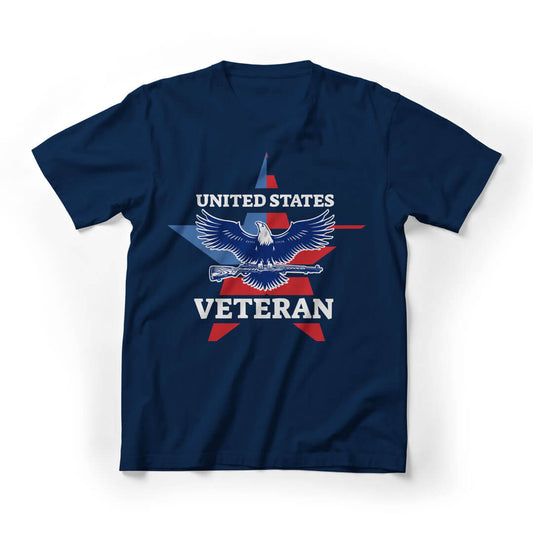 USA Veteran Memorial Day Graphic Tee - Navy