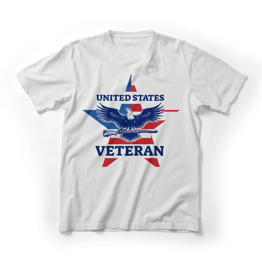 USA Veteran Memorial Day Graphic Tee - White