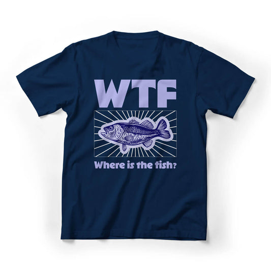WTF (Where is The Fish?) Graphic Tee - Navy