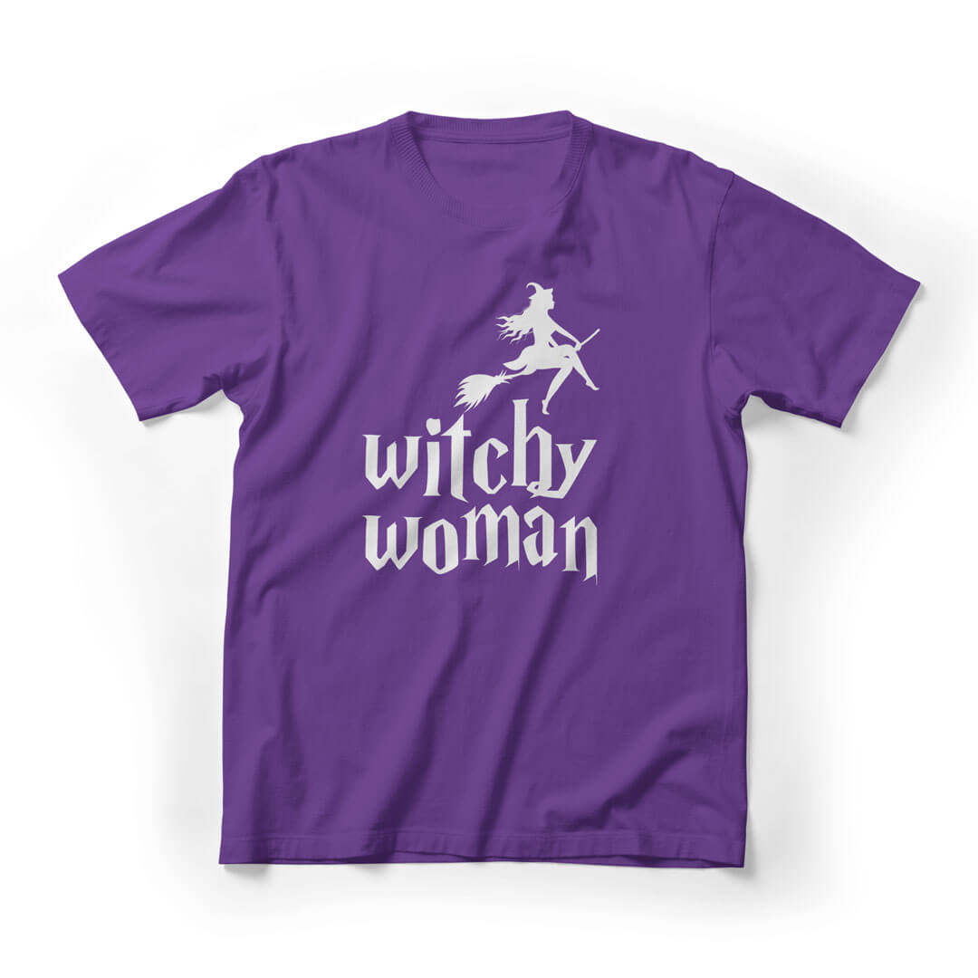 Witchy Woman Funny Graphic Tee - Purple