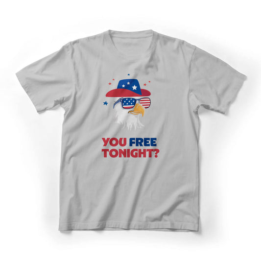 You Free Tonight? Independence Day Graphic Tee - Lightgrey